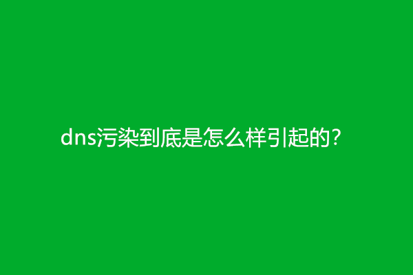 dns污染到底是怎么样引起的？有哪些原因？