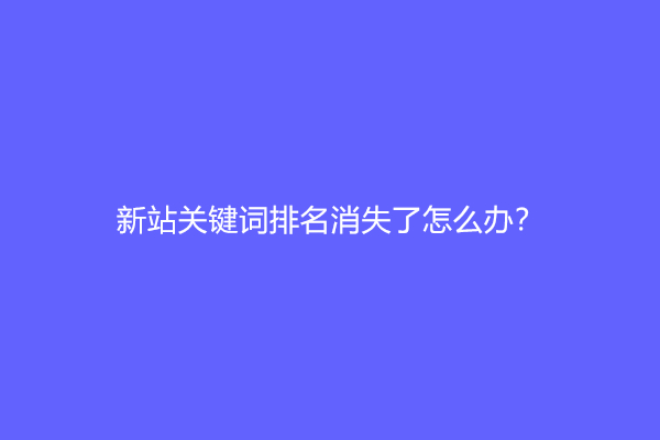 新站关键词排名消失了怎么办？网站关键词排名突然没了！