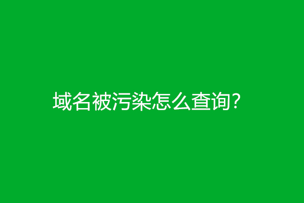 域名被污染怎么查询？(域名污染查询工具)