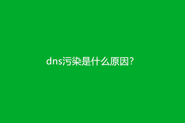 dns污染是什么原因？