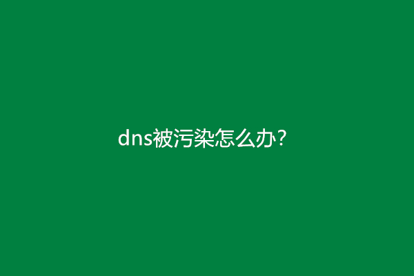 dns被污染怎么办？