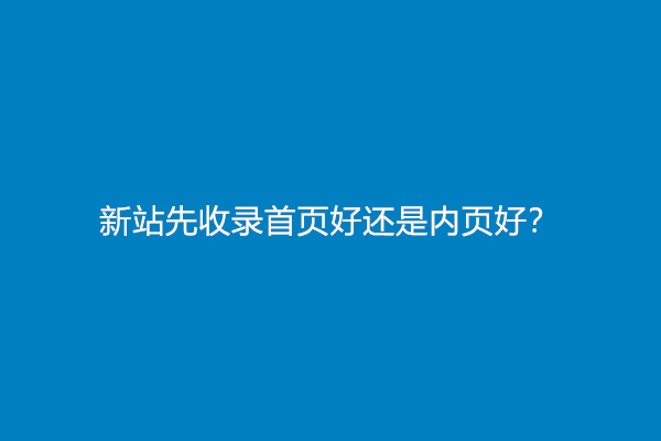 新站先收录首页好还是内页好？