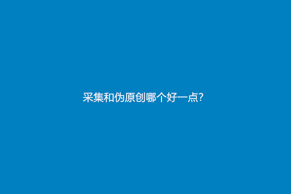 采集和伪原创哪个好一点？