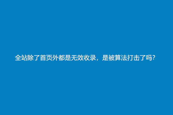 全站除了首页外都是无效收录，是被算法打击了吗？